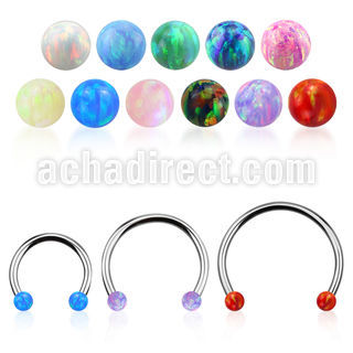 cbeop3l barbell circular diametro acero 316l bolas opalo 3mm usar como arete venta