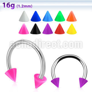 cbesacn barbell circular acero quirurgico conos acrilicos color liso 3mm al por mayor