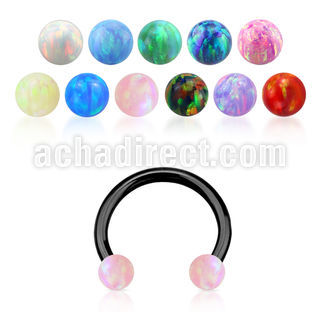 cbetop3 barbell circular acero 316l anodizado bolas opalo 3mm al por mayor