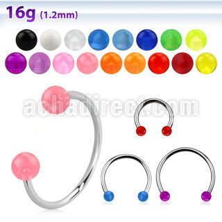 cbeuvbl barbell circular diametro acero 316l bolas 3mm acrilico uv usar como arete mayorista