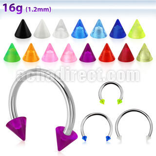 cbeuvcnl barbell circular diametro acero 316l conos 3mm acrilico uv usar como arete distribuidor