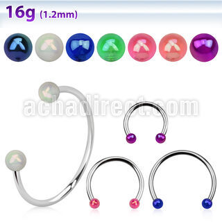 cbevbabl barbell circular diametro acero 316l bolas 3mm recubrimiento ab acrilico usar como arete venta