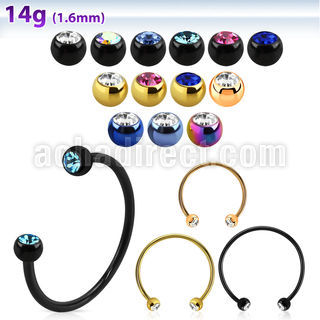 cbmtjb4l barbell circular diametro acero 316l anodizado bolas joya 4mm cristal bisel usar como arete distribuidor