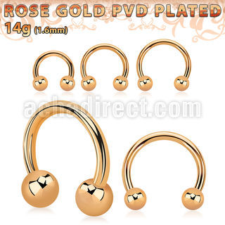 cbttb4 barbel circular acero 316l pvd oro rosa bolas 4mm al por mayor