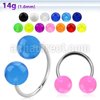 cbuvb8l barbell circular diametro acero 316l bolas 8mm acrilico uv usar como arete distribuidor mayorista