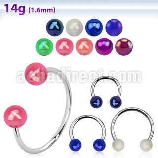cbvbab8l barbell circular diametro acero 316l bolas 8mm recubrimiento ab acrilico usar como arete distribuidor mayorista