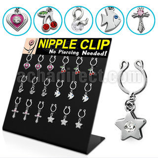 dclnp1 display 18 piercings falsos clip pezon estilos variados venta