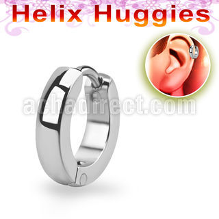 er247 pequeno huggie helix acero quirurgico brillo espejo bordes redondeados diametro 7mm venta