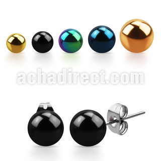 erbt par piercing oreja bola acero quirurgico pvd distribuidor mayorista