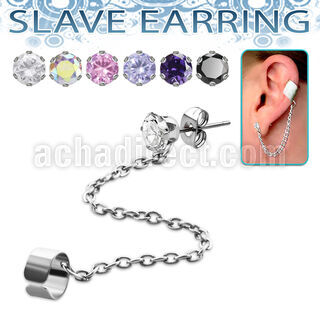 erzdl piercing oreja acero inoxidable zirconia redonda conectada falsa esclava helix clip distribuidor mayorista