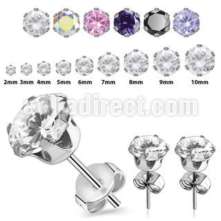erzm par piercing acero inoxidable zirconia redonda al por mayor