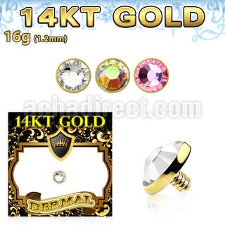 g14ifb4 microdermal oro 14 kts 4mm cristal bisel rosca interna base microdermal 2mm 2 5mm distribuidor mayorista