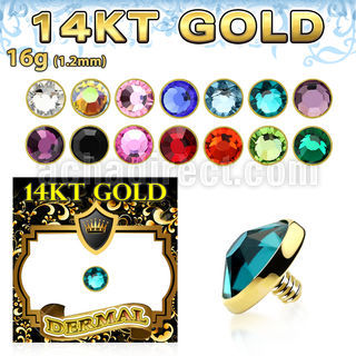 g14ifb5 microdermal oro 14 kts 5mm cristal bisel rosca interna base microdermal 2mm 2 5mm al por mayor