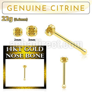gnbge6 piercing nariz hueso oro 14 kts 0 6mm citrino 2mm venta