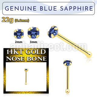 gnbge9 piercing nariz hueso oro 14 kts 0 6mm zafiro azul 2mm distribuidor mayorista