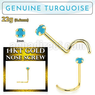 gscge7 piercing nariz l oro 14 kts 0 6mm turquesa 2mm al por mayor