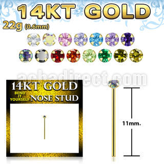gyczm1 piercing nariz doblar tu mismo oro 14 kts 0 6mm zirconia redonda 1 5mm mayorista