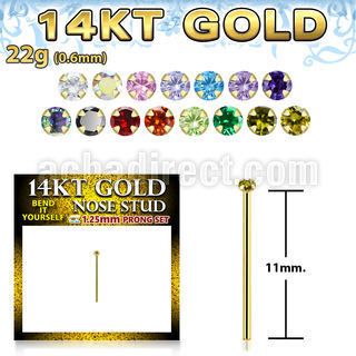 gyzm12 piercing nariz doblar tu mismo oro 14 kts 0 6mm zirconia color redonda 1 25mm distribuidor mayorista