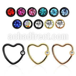 hccrt16 aro bola presion corazon acero quirurgico anodizado bola cierre cristal bisel 3mm distribuidor mayorista