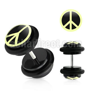ilvgr17 plug falso acrilico negro paz negro blanco anillos goma 8mm mayorista