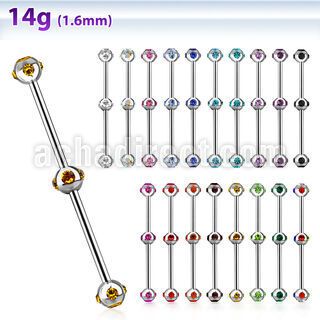 indsh17 barbell industrial acero 316l bolas arriba abajo multi joya 5mm bola multi joya 5mm centro barra venta