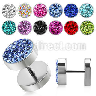 ipmc10 plug falso acero quirurgico multi cristal ferido lado disco acero liso 10mm mayorista