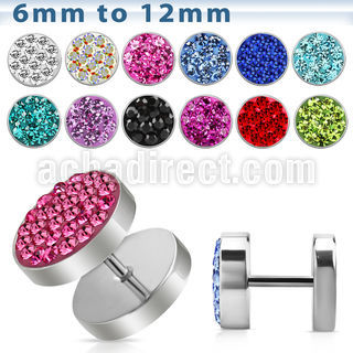 ipmc plug falso acero quirurgico multi cristal ferido lado disco acero liso venta