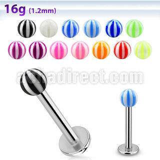 lbbeb3 labret acero quirurgico bola pelota playa acrilico uv 3mm 8mm mayorista