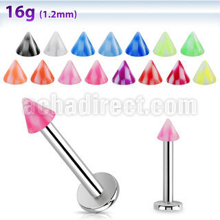lbckn3 labret acero quirurgico cono cuadros uv 3mm 8mm al por mayor