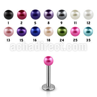 lbpr3 labret acero quirurgico bola perla falsa 3mm 6mm 8mm mayorista