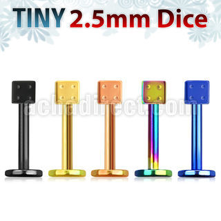 lbtdi25 labret acero quirurgico anodizado dado 2 5mm mayorista