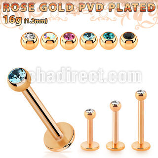 lbttjb25 labret acero 316l pvd oro rosa bola 2 5mm joya bisel al por mayor