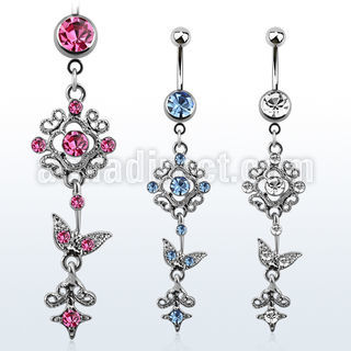 mcdflc3 banana ombligo acero quirurgico bola joya 8mm flor elegante 10mm distribuidor