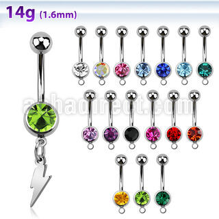 mcdlit piercing ombligo acero quirurgico bola 8mm joya bisel colgante acero liso rayo distribuidor mayorista