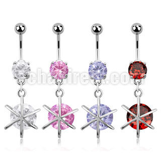 mcdz232 piercing ombligo acero quirurgico zirconia redonda 8mm zirconia redonda grande 10mm venta