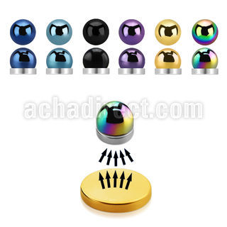 mghtb piercing magnetico media bola acero quirurgico anodizado 4mm base magnetica color dorado 8mm envase distribuidor mayorista