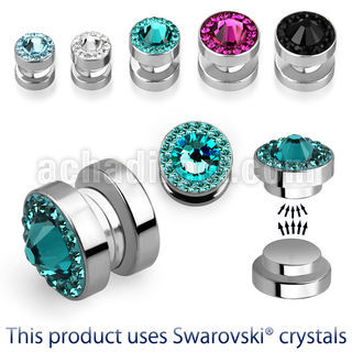 mpgc plug falso acero magnetico cristal swarovski ferido centro cristal plana distribuidor