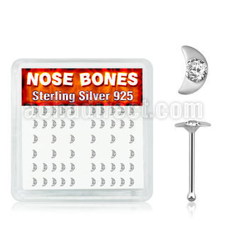 nbmobxc caja display piercing nariz hueso plata esterlina 925 0 6mm luna cristal claro redondo distribuidor mayorista