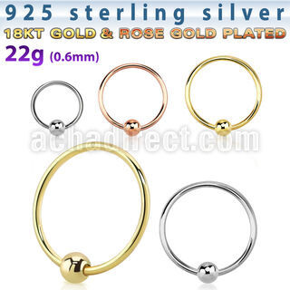 ns05 aro nariz plata esterlina bola 0 6mm 8mm 1 pieza al por mayor