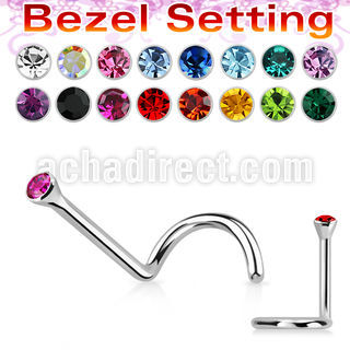 nscb piercing nariz l acero quirurgico 1mm cabeza 2mm cristal redondo bisel venta