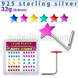 nssarpbx caja display piercing nariz plata esterlina 925 0 6mm estrella distribuidor mayorista