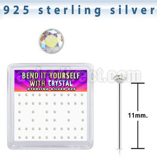 nyrdbxab silver bend it yourself nose studs 22g 52