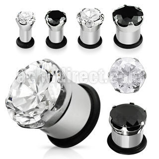 pgz dilatacion plug flare unico acero quirurgico zirconia negra redonda anillo goma venta