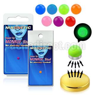 pkmr3 surtido piercings falsos piercing monroe falso magnetico 3mm bola brilla oscuridad bandeja magnetica dorada 1 pieza venta