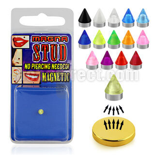 pmvn3 piercing magnetico falso acrilico uv cono 3mm base magnetica color dorado 8mm 1 pieza mayorista