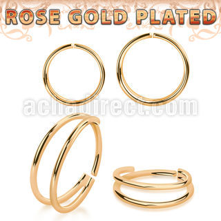 rssee rose gold plated silver seamless nose ring double ring