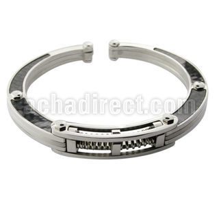sbr44 brazalete acero inoxidable brillo espejo bisagras esposa fibra carbono negro al por mayor