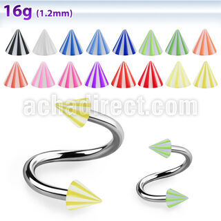 spebcn espiral ceja acero quirurgico conos acrilicos sombrilla playa 3mm al por mayor