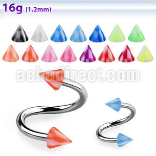 spenck espiral ceja acero quirurgico conos acrilicos cuadros 3mm distribuidor mayorista