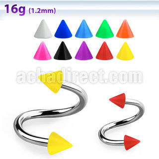 spesacn espiral ceja acero quirurgico conos acrilicos color solido 3mm al por mayor
